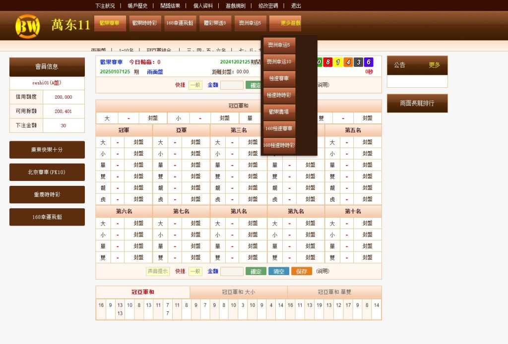 【商业资源】BW信用盘